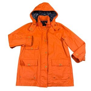 Lauren Ralph Lauren Rain Jacket Womens Medium Orange Nautical Sailboat Marine
